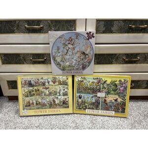 Set Of 3 Vintage Sealed Flower Fairies Jigsaw Puzzles By Cicely Mary Barker